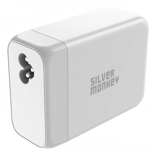 Silver Monkey SMA156 200W 3xUSB-C PD USB-A QC 3.0 GaN Charger with Detachable Power Cable - White image 3