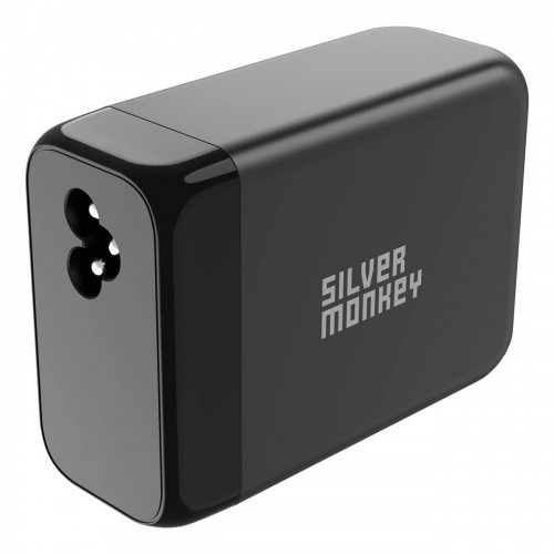 Silver Monkey SMA155 200W 3xUSB-C PD USB-A QC 3.0 GaN Charger with Detachable Power Cable - Black image 3