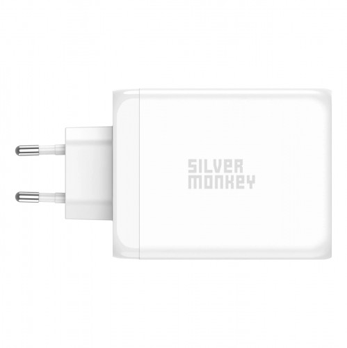 Silver Monkey SMA154 200W GaN charger 3xUSB-C PD USB-A QC 3.0 - white image 3