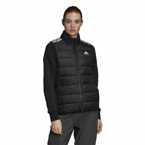 Women's Sports Jacket Adidas Ess Down White Black Vest image 3