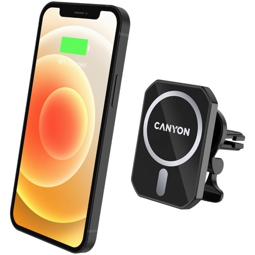 CANYON car charger CM-15 15W Wireless Magnetic for iPhone 12/13 Black image 3