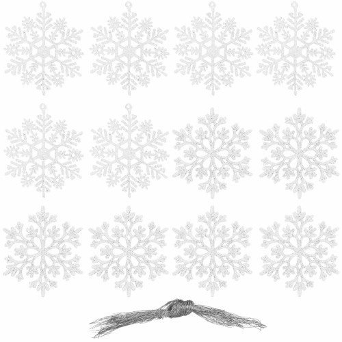 Ziemassvētku dekorācijas- sniega pārslas Springos CA0750 10cm 12gab image 3