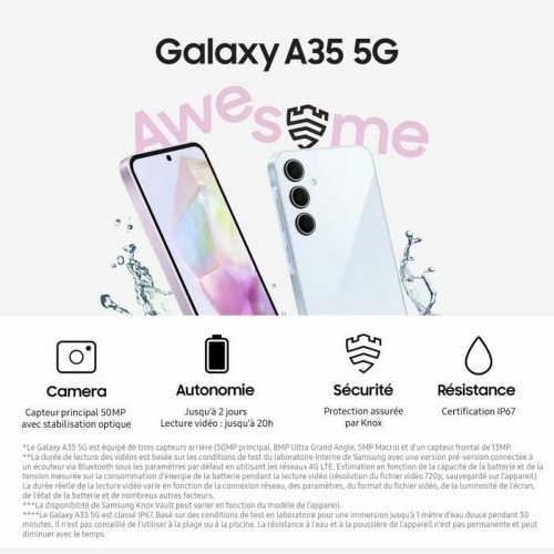 Смартфоны Samsung Galaxy A35 6 GB RAM 128 Гб Чёрный Лиловый image 3