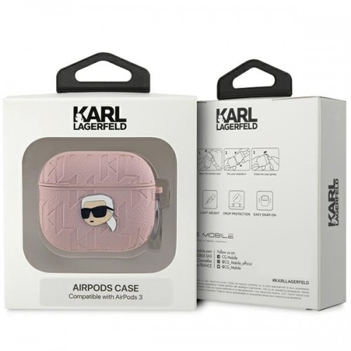 Karl Lagerfeld KLA3PGKIPP AirPods 3 cover różowy|pink Monogram Karl Head image 3