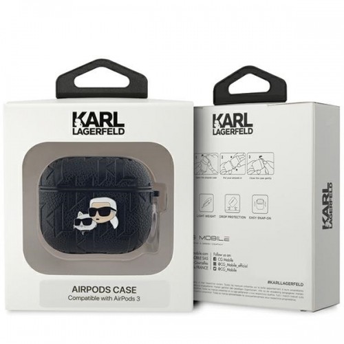 Karl Lagerfeld KLA3PGKCPK AirPods 3 cover czarny|black Monogram Karl & Choupette Head image 3