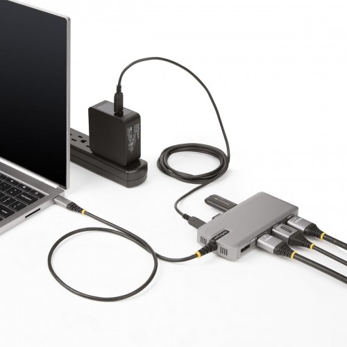 USB-C Centrmezgls Startech 117B-USBC-MULTIPORT Pelēks 100 W image 3
