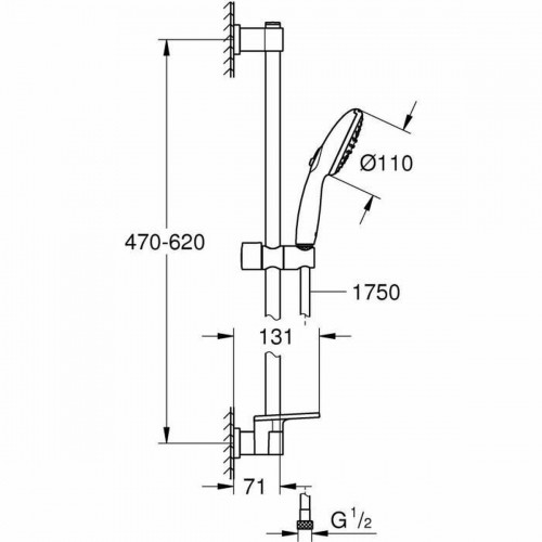 Shower Column Grohe Vitalio Start 110 Plastic image 3