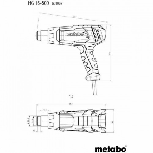 Karstā gaisa pistole Metabo HG 16-500 1600 W image 3