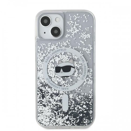 Karl Lagerfeld KLHMP15SLGCHSGH iPhone 15 | 14 | 13 6.1" hardcase transparent Liquid Glitter Choupette Head Magsafe image 3