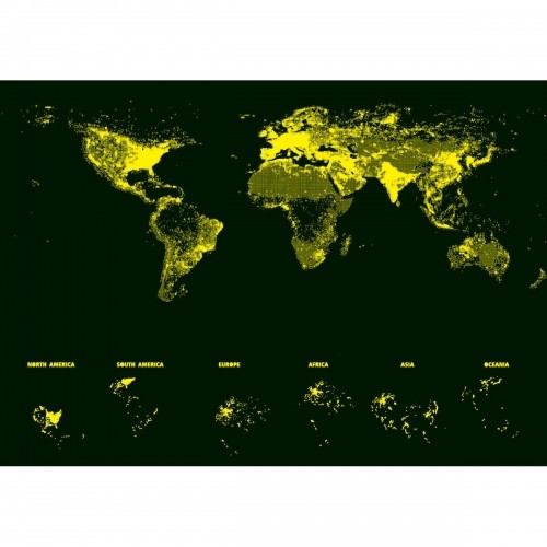 Puzle un domino komplekts Educa World Map Neon 16760.0 1000 Daudzums image 3