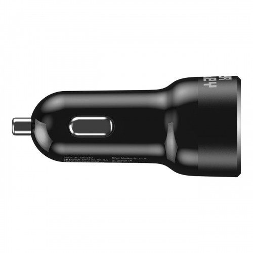 Silver Monkey SMA078 car charger 1xUSB-C 1xUSB-A 45W PD QC - black image 3