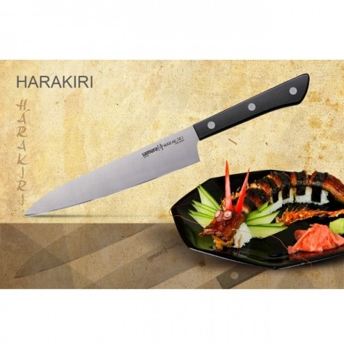 Samura HARAKIRI Универсальный Кухонный нож 150mm 59 HRC с Черной ручкой image 3