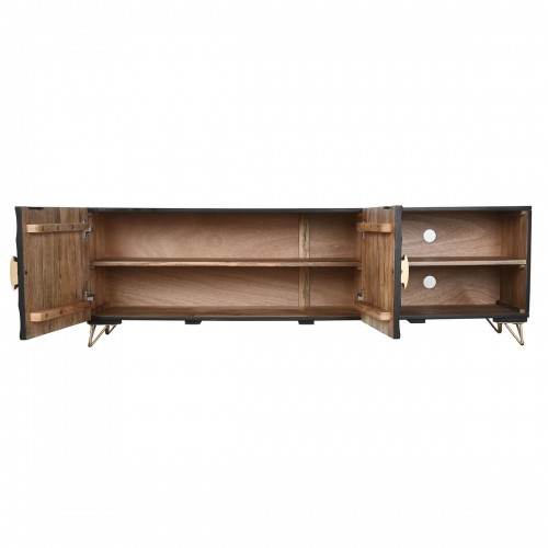 TV furniture Home ESPRIT Black Metal Mango wood 160 x 40 x 50 cm image 3