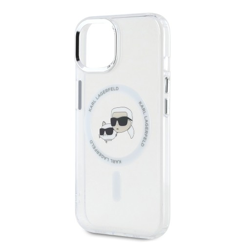 Karl Lagerfeld IML K&CH Heads Metal Frame MagSafe Case for iPhone 15 Transparent image 3