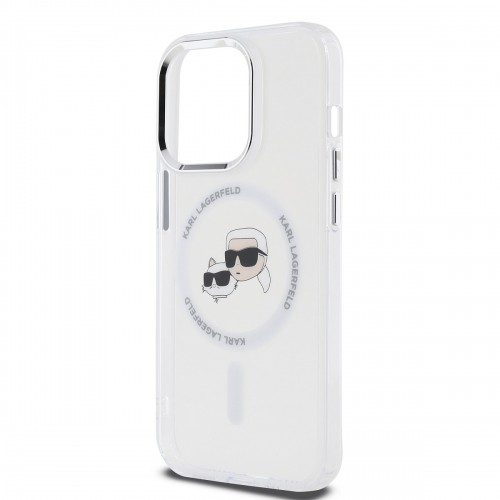 Karl Lagerfeld IML K&CH Heads Metal Frame MagSafe Case for iPhone 14 Pro Max Transparent image 3