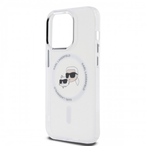 Karl Lagerfeld IML K&CH Heads Metal Frame MagSafe Case for iPhone 14 Pro Transparent image 3