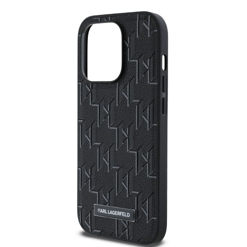 Karl Lagerfeld PU Leather Monogram Metal Logo MagSafe Case for iPhone 14 Pro Black image 3