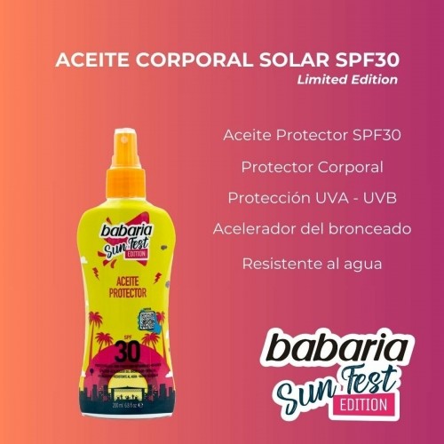 Protective Oil Babaria Sun Fest Spf 30 200 ml Oil Limited edition image 3
