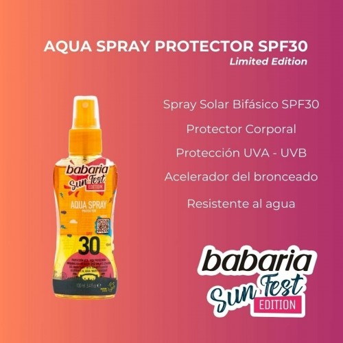 Spray Sun Protector Babaria Sun Fest Spf 30 100 ml Water Limited edition image 3