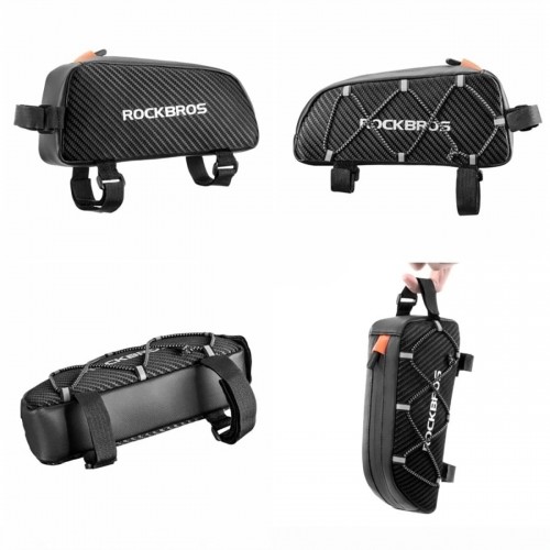 Rockbros 039BK bicycle frame bag 1 l with braid - black image 3