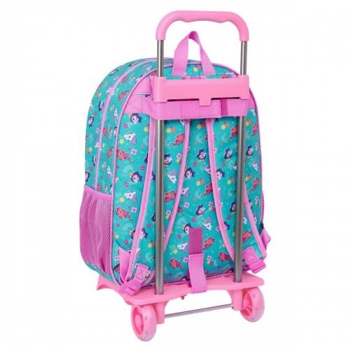 School Rucksack with Wheels My Little Pony Magic Pink Turquoise 33 x 42 x 14 cm image 3