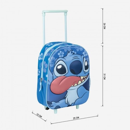 Школьный рюкзак с колесиками Stitch Синий 25 x 31 x 10 cm image 3