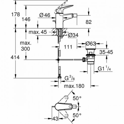 Viena roktura jaucējkrāns Grohe Metāls Misiņš (1 gb.) image 3