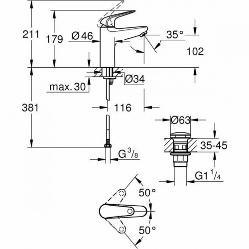 Смеситель с одной ручкой Grohe Металл image 3