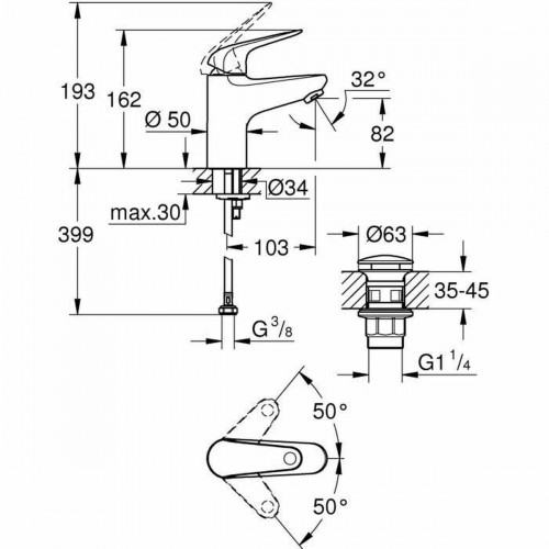 Смеситель с одной ручкой Grohe Металл image 3