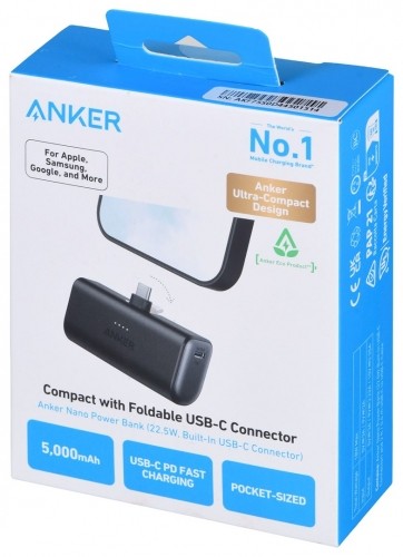 Powerbank Anker Nano 5000mAh 22.5W z wbudowanym złączem USB-C czarny image 3