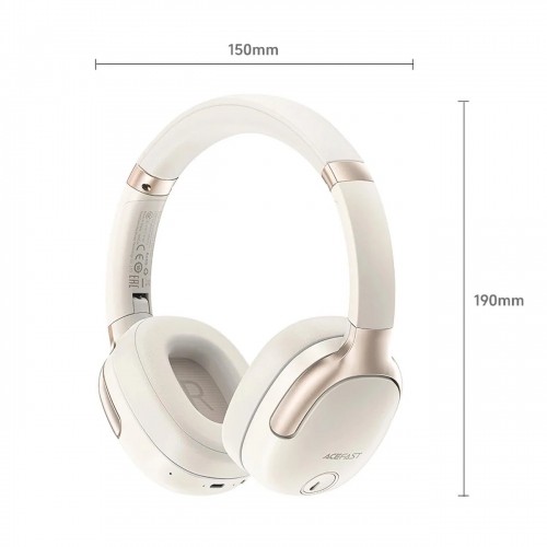 Acefast H2 on-ear wireless Bluetooth 5.3 ANC headphones - beige image 3