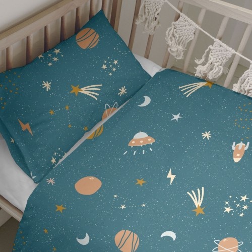 Duvet cover set HappyFriday Mini universe Multicolour Baby Crib 2 Pieces image 3