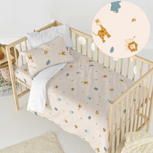 Duvet cover set HappyFriday Mini Animals Multicolour Baby Crib 2 Pieces image 3