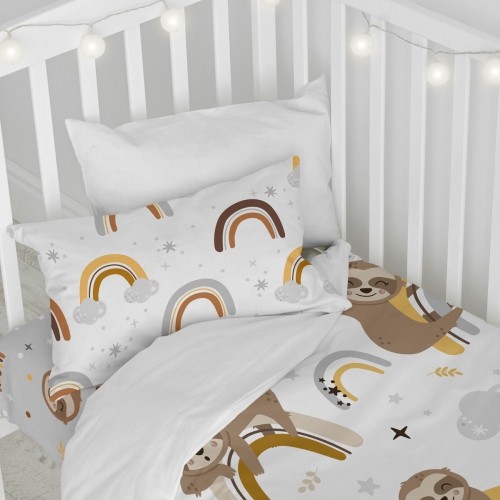 Комплект чехлов для одеяла HappyFriday Moshi Moshi Sleepy Sloth Разноцветный Детская кроватка 2 Предметы image 3