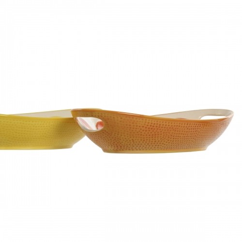поднос для закусок Home ESPRIT Зеленый Оранжевый Керамика Лимонный 30,6 x 16,5 x 6 cm (2 штук) image 3