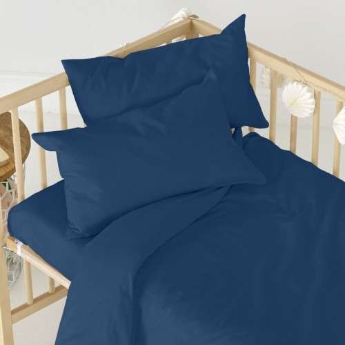 Fitted sheet HappyFriday BASIC KIDS Navy Blue 70 x 140 x 14 cm image 3