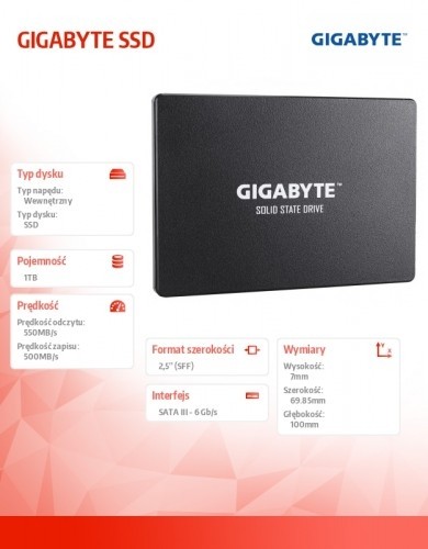 Gigabyte SSD 1TB 2,5 SATA3 550/500MB/s 7mm image 4