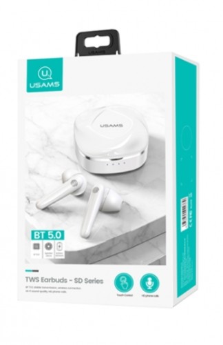 Usams BHUSD01 SD TWS Airpods Bluetooth 5.0 Stereo Austiņas ar Pieskāriena vadību / HD Mikrofonu / Baltas image 4