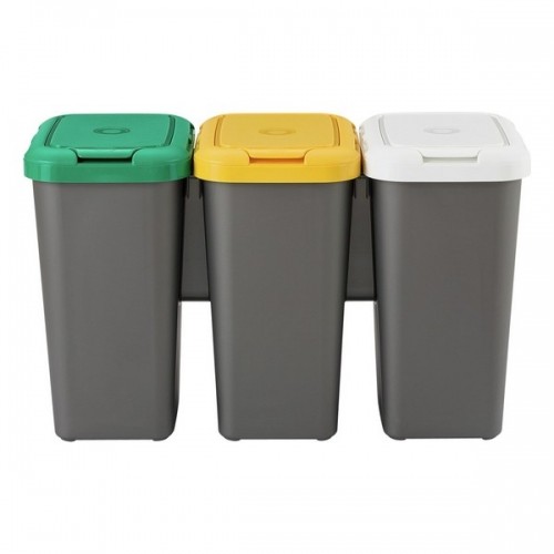 Atkārtoti Pārstrādājamo Atkritumu Tvertne Tontarelli Plastmasa Pelēks (77 X 32 x 47,5 cm) image 4