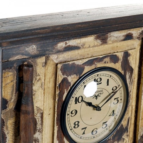 Wall Clock DKD Home Decor London Teak (81 x 15 x 37 cm) image 4