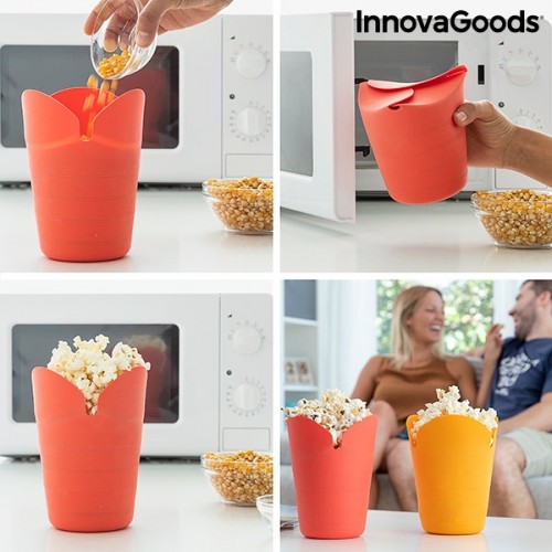 Collapsible Silicone Popcorn Poppers Popbox InnovaGoods (Pack of 2) image 4