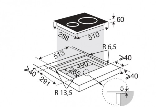 Induction hob Brandt BPI1621UB image 4