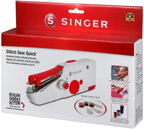SINGER Stitch Sew Quick Mini mechanical sewing machine AA Battery White image 4