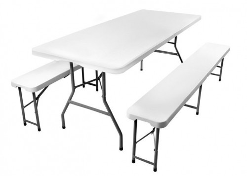 Malatec Folding garden table 180 cm + 2 benches (11960-0) image 4
