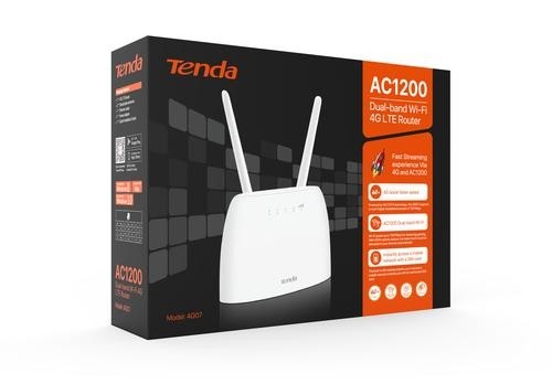 Tenda 4G07 wireless router Gigabit Ethernet Dual-band (2.4 GHz / 5 GHz) 4G White image 4