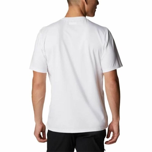 Men’s Short Sleeve T-Shirt Columbia Sun Trek White Men image 4