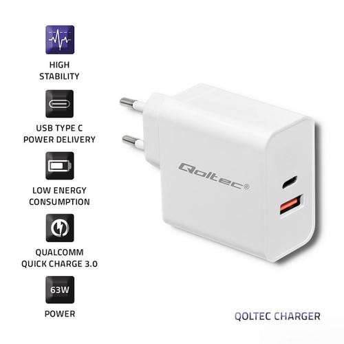 Qoltec 51715 power adapter/inverter Indoor 63 W White image 4