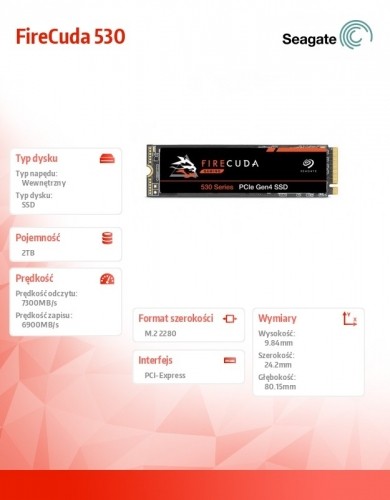 Seagate Disc SSD FireCuda 530 1TB M.2S HeatSink image 4