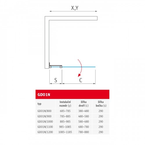 Roth GDO1N/900 ELEGANT NEO LINE 188-9000000-00-02 Dušas durvis image 4