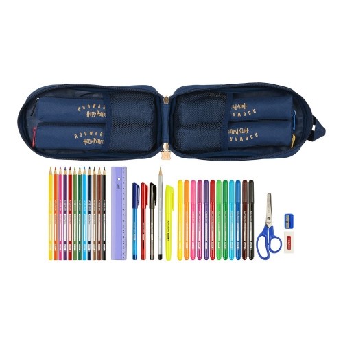 Backpack Pencil Case Harry Potter Magical Brown Navy Blue (12 x 23 x 5 cm) (33 Pieces) image 4